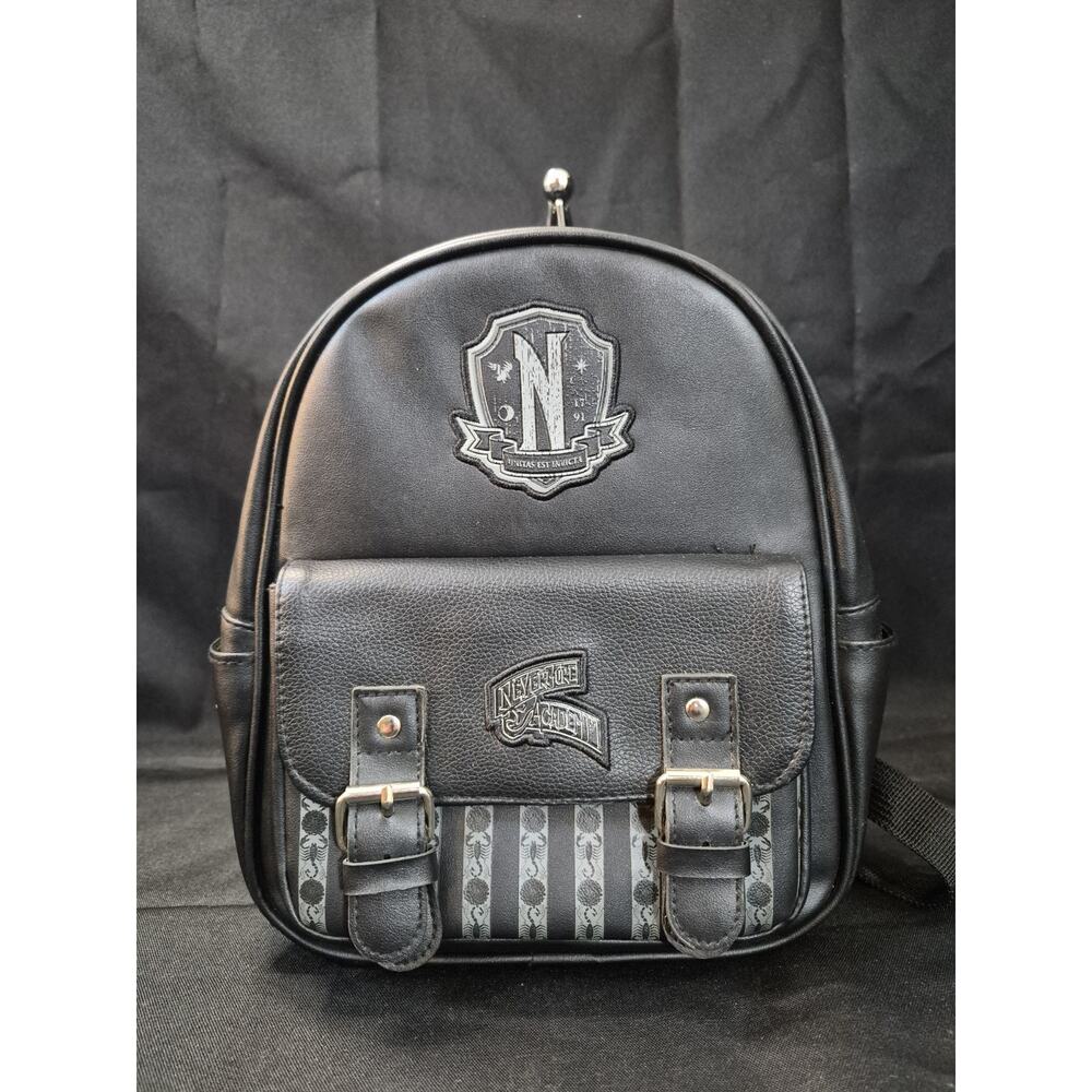 WEDNESDAY ADDAMS Nevermore Academy Backpack Black Only Used A Couple Times